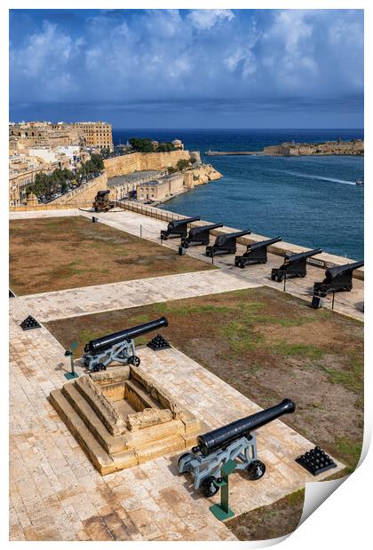 Valletta Saluting Battery In Malta Print by Artur Bogacki