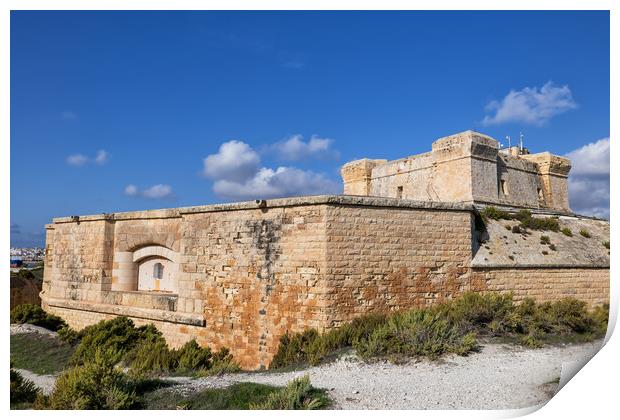 Fort San Lucian in Malta Print by Artur Bogacki