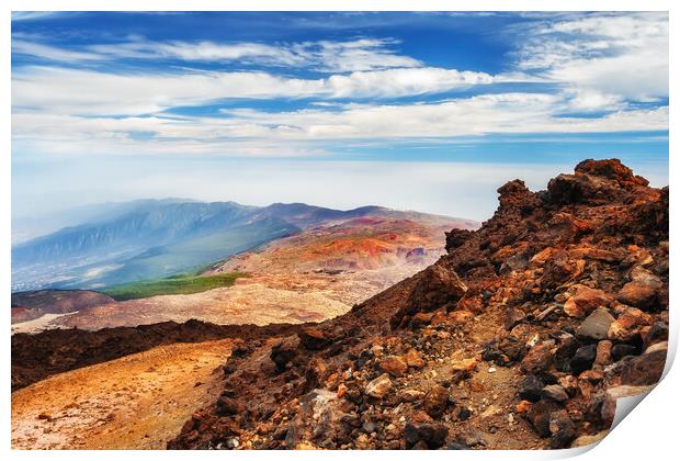 Teide National Park Landscape In Tenerife Print by Artur Bogacki