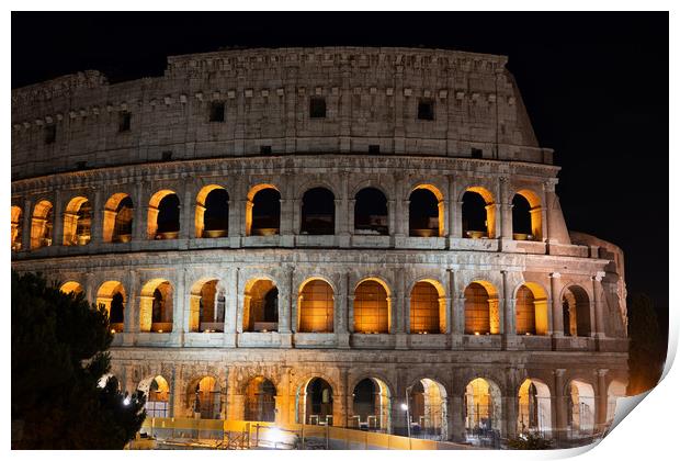 Colosseum in Rome at Night Print by Artur Bogacki