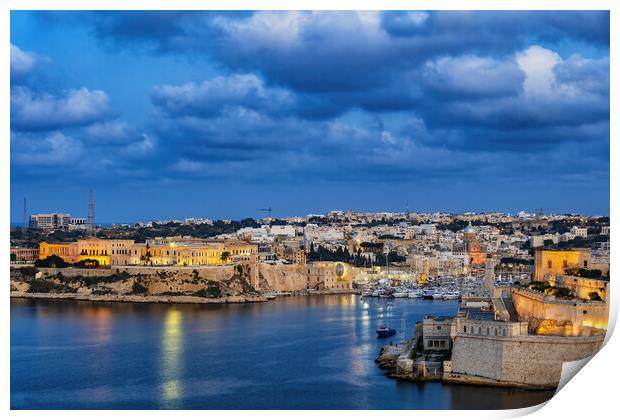 Towns of Kalkara and Birgu in Malta Print by Artur Bogacki