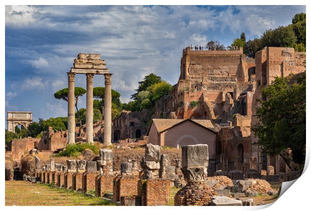 Roman Forum and Palatine Hill in Rome Print by Artur Bogacki