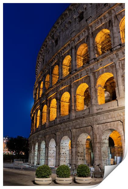 The Colosseum by Night in Rome Print by Artur Bogacki