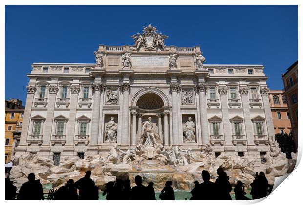 Trevi Fountain and People Silhouette in Rome Print by Artur Bogacki