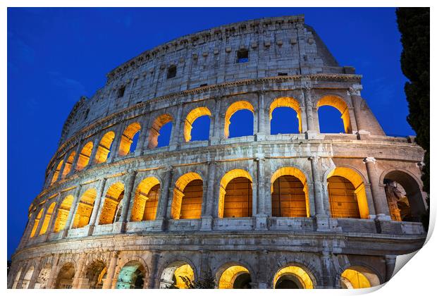 The Colosseum At Night In Rome, Italy Print by Artur Bogacki