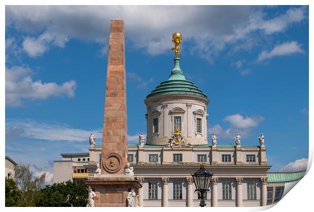 Old Town Hall And Obelisk In Potsdam Print by Artur Bogacki