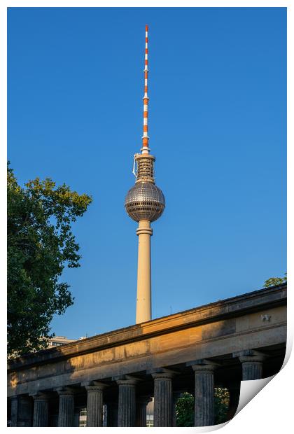 TV Tower And Colonnade In Berlin Print by Artur Bogacki