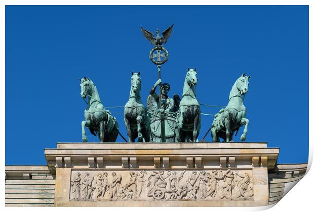 Quadriga Of Brandenburg Gate In Berlin Print by Artur Bogacki