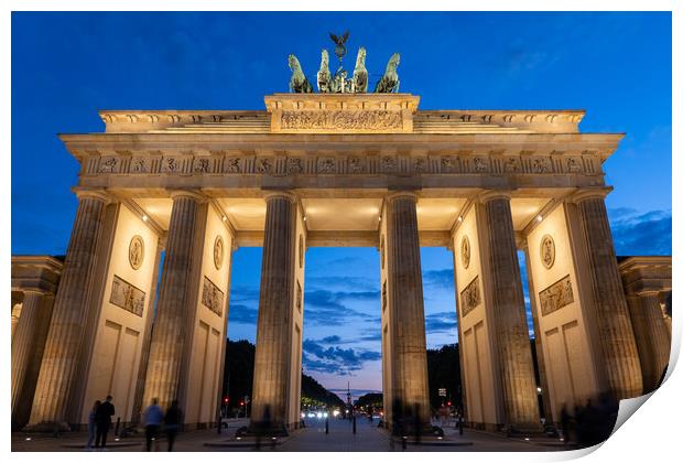 Brandenburg Gate At Night In Berlin Print by Artur Bogacki