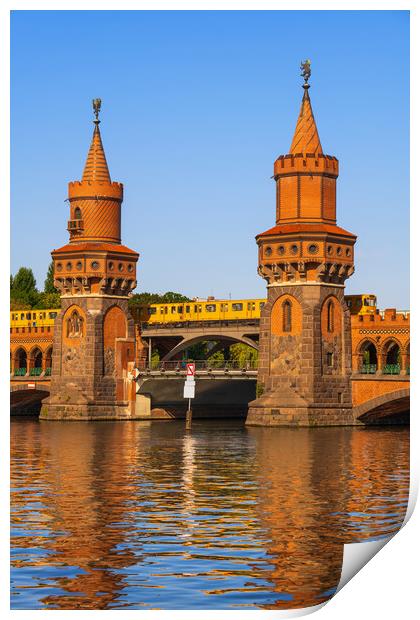 Train On Oberbaum Bridge In Berlin Print by Artur Bogacki