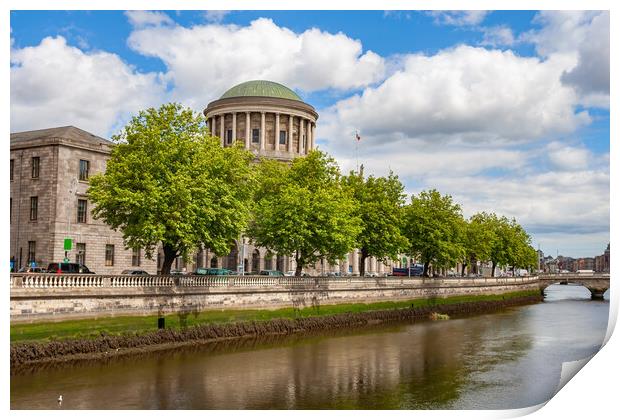  Four Courts And River Liffey In Dublin Print by Artur Bogacki