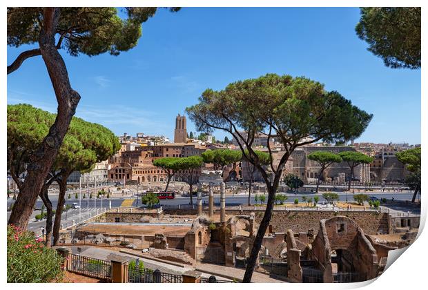 Roman Forums In City Of Rome Print by Artur Bogacki