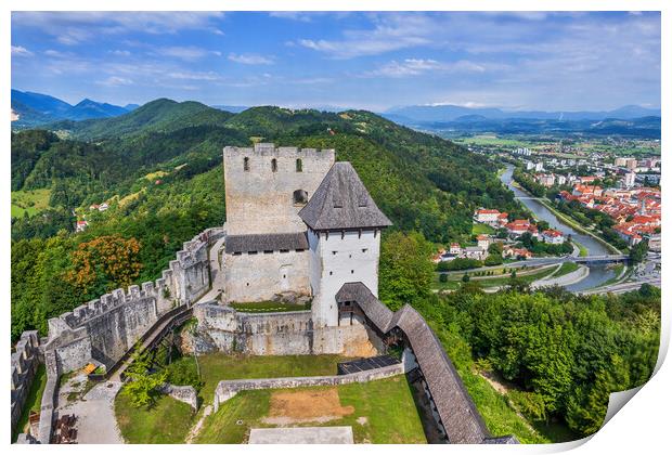 Celje Castle And City In Slovenia Print by Artur Bogacki