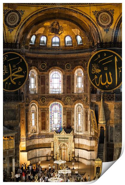 Mihrab and Mimbar in Hagia Sophia Print by Artur Bogacki