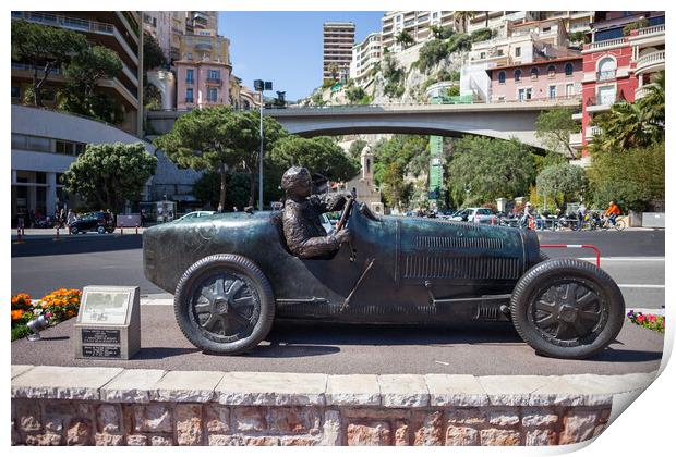 Monument to William Grover in Monaco Print by Artur Bogacki