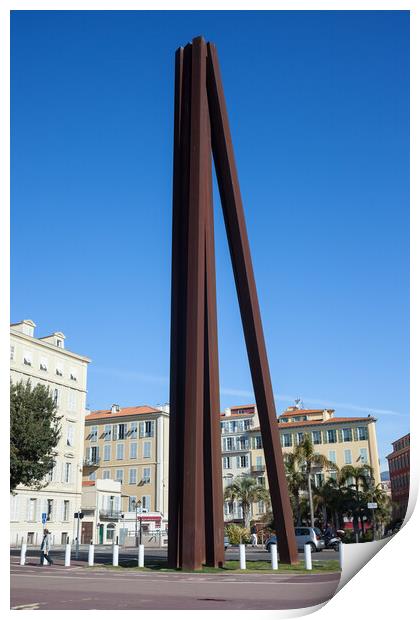 Neuf Lignes Obliques Monument in Nice Print by Artur Bogacki
