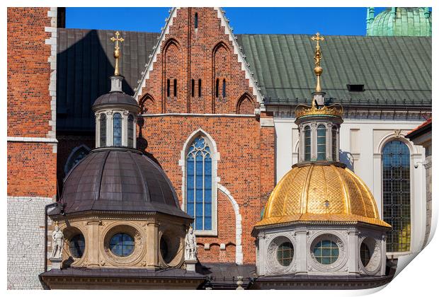 Domes of Wawel Cathedral in Krakow Print by Artur Bogacki