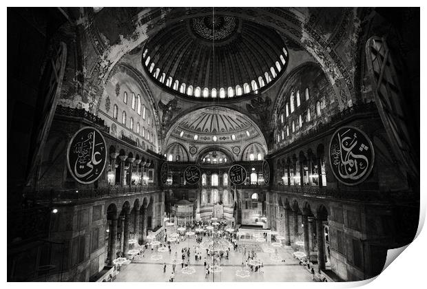 Hagia Sophia Interior In Istanbul Print by Artur Bogacki