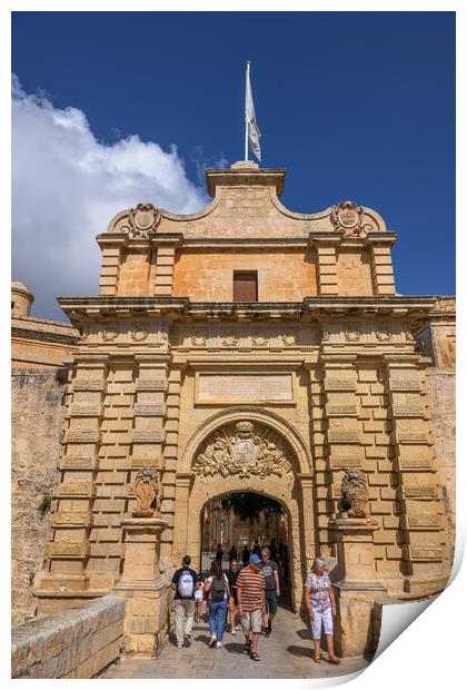 Mdina Gate to the Silent City in Malta Print by Artur Bogacki