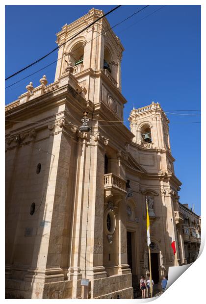 Basilica of St Dominic in City of Valletta Print by Artur Bogacki