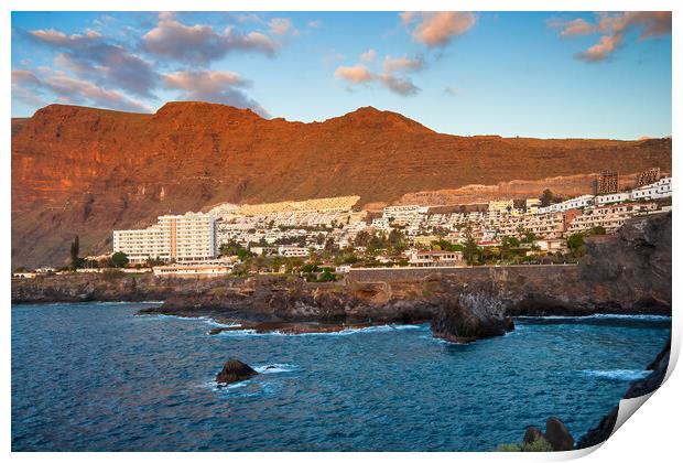 Los Gigantes Town and Cliffs in Tenerife Print by Artur Bogacki