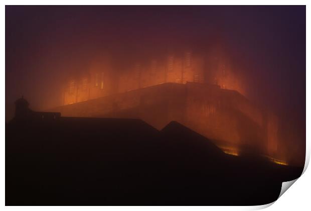 Edinburgh Castle On Eerie Night In Scotland Print by Artur Bogacki