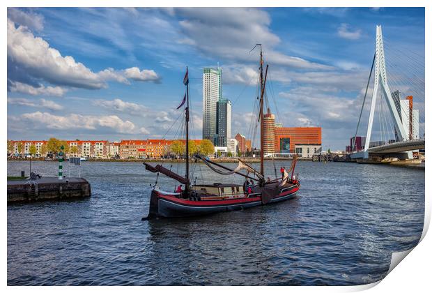 Sailing In Rotterdam Print by Artur Bogacki
