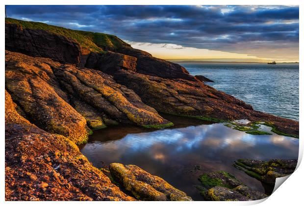 Irish Coast of Celtic Sea at Sunrise Print by Artur Bogacki