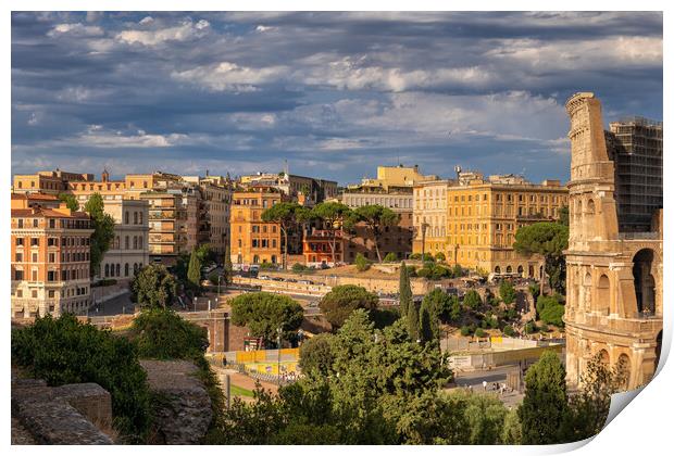 City of Rome at Sunset in Italy Print by Artur Bogacki