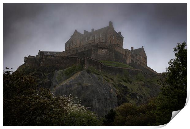 Edinburgh Castle In Clouds Print by Artur Bogacki