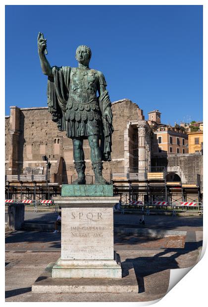 Roman Emperor Nerva Statue In Rome Print by Artur Bogacki