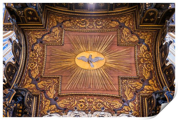Dove of Holy Spirit in St Peter Basilica Print by Artur Bogacki