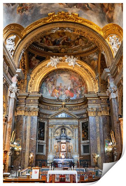 High Altar in San Silvestro in Capite Church Print by Artur Bogacki