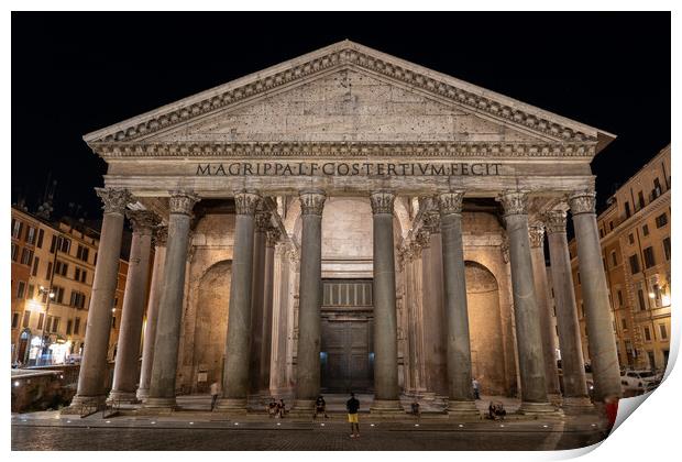 Pantheon by Night in Rome Print by Artur Bogacki