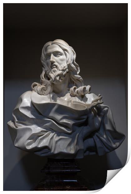 Bust of the Saviour Salvator Mundi by Bernini Print by Artur Bogacki