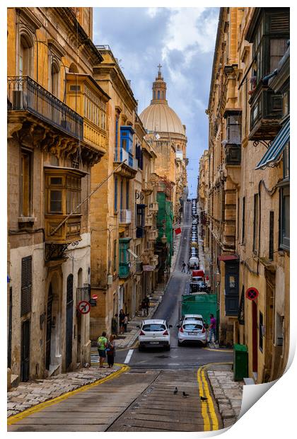 Old Mint Street In Valletta City In Malta Print by Artur Bogacki