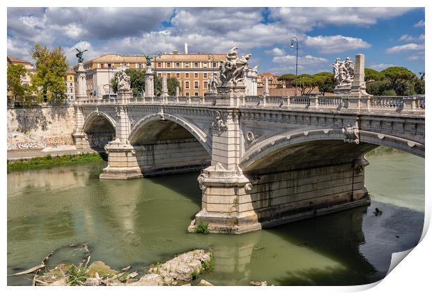 Ponte Vittorio Emanuele II In Rome Print by Artur Bogacki