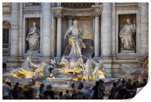 Monumental Trevi Fountain At Dusk In Rome Print by Artur Bogacki