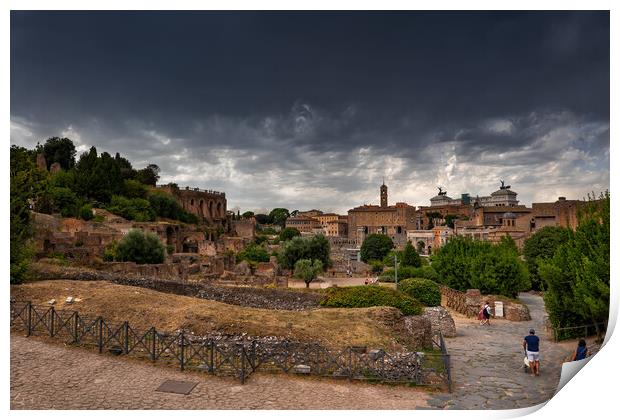 Storm Clouds Above Ancient City Of Rome Print by Artur Bogacki