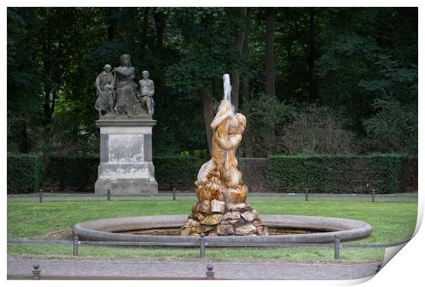 Triton Fountain In Tiergarten Park In Berlin Print by Artur Bogacki