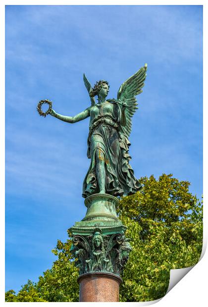Angel Statue With Laurel Wreath Print by Artur Bogacki