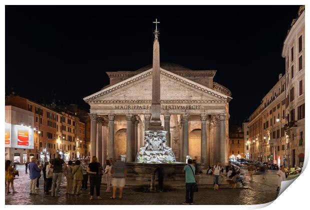 Pantheon at Piazza della Rotonda in Rome Print by Artur Bogacki