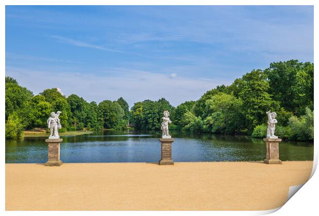 Schloss Charlottenburg Park Lake In Berlin Print by Artur Bogacki