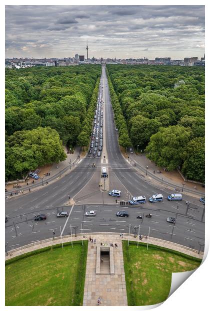 Highway Through Tiergarten Park In Berlin Print by Artur Bogacki