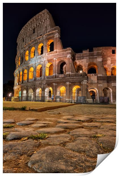 Night At The Colosseum Print by Artur Bogacki