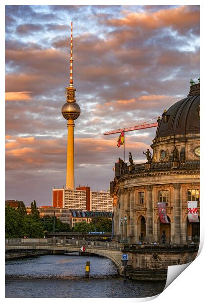Sunset In City Of Berlin In Germany Print by Artur Bogacki