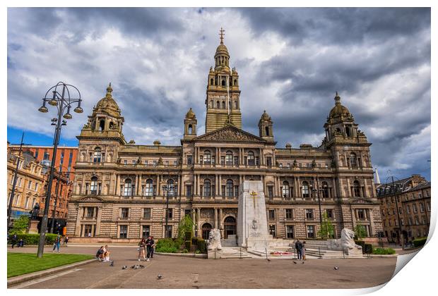 Glasgow City Chambers At George Square In Glasgow Print by Artur Bogacki