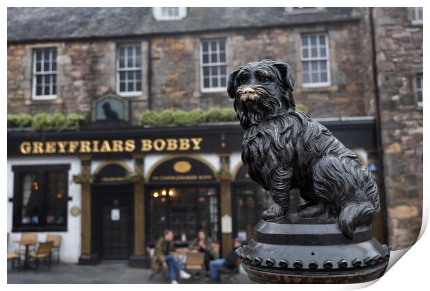 Greyfriars Bobby Statue In Edinburgh Print by Artur Bogacki