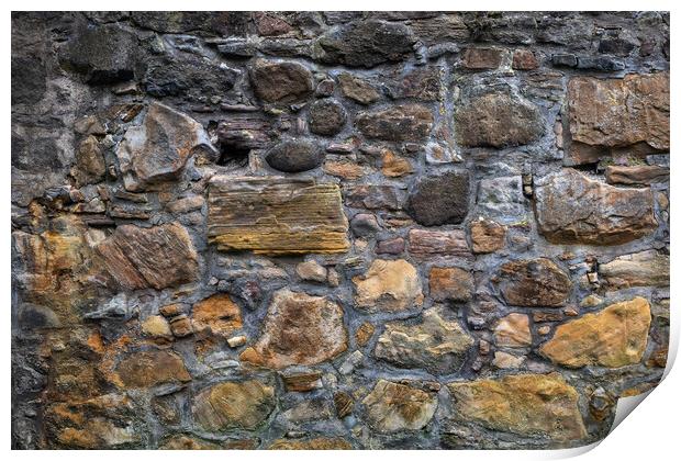 Old Stone Wall Of Greyfriars Kirkyard In Edinburgh Print by Artur Bogacki
