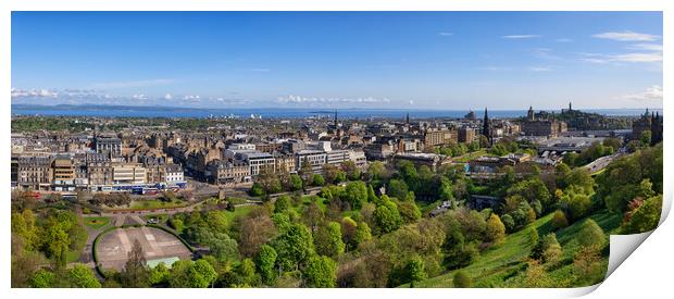 Edinburgh City Panorama In Scotland Print by Artur Bogacki